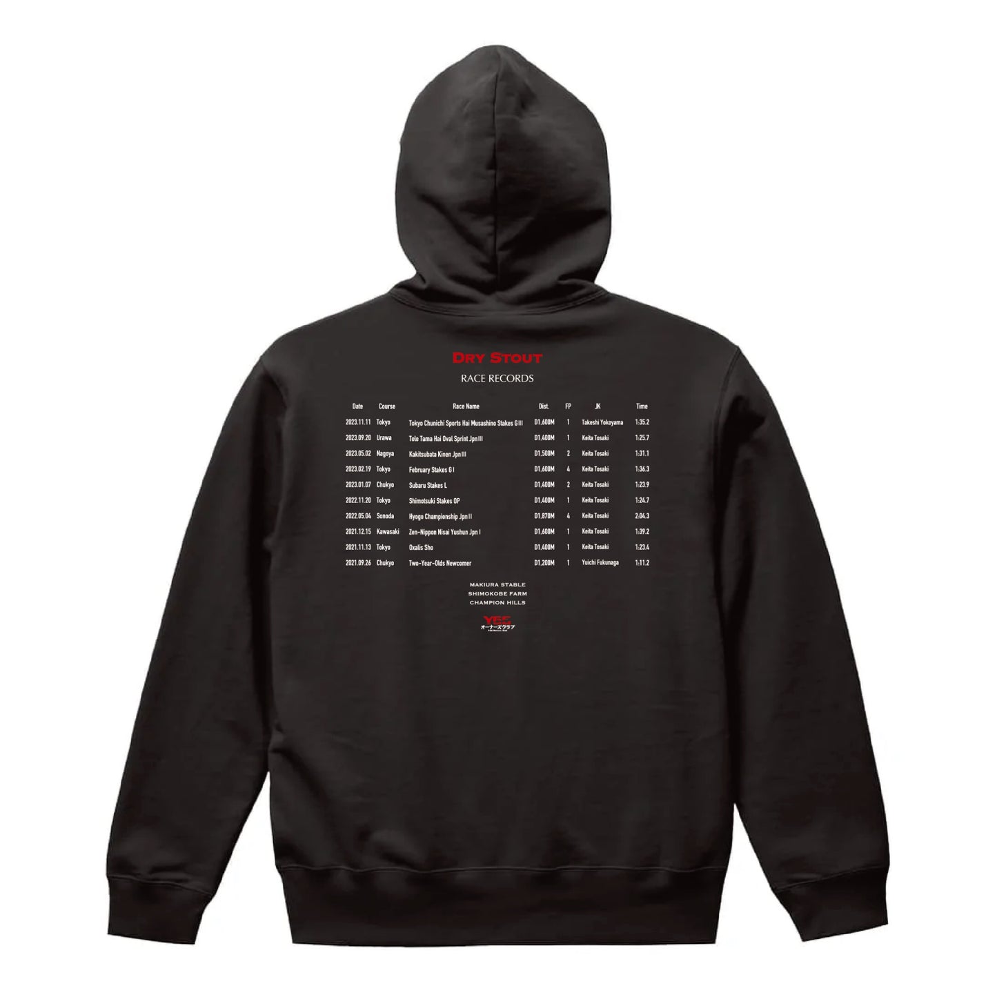 ドライスタウト号 パーカーB(BLACK)