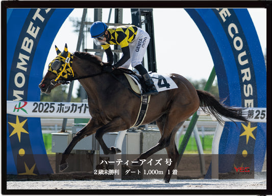 ハーティーアイズ号「２歳未勝利」勝利記念オリジナル写真プレート