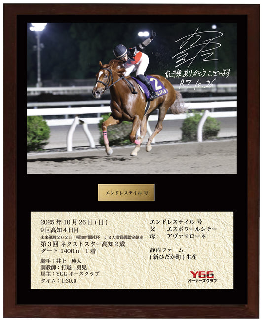 エンドレステイル号「第3回ネクストスター高知(重賞)」勝利記念オリジナル額装