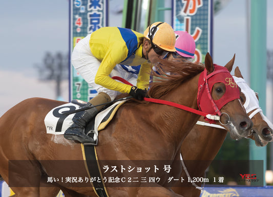 ラストショット号「馬い！実況ありがとう記念Ｃ２二 三 四ウ」勝利記念オリジナル写真プレート (コピー)